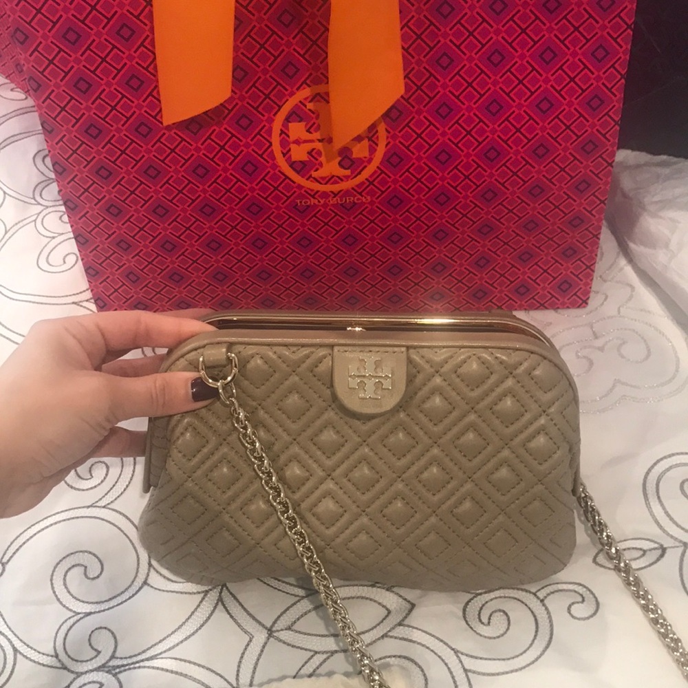 Tan Tory burch cross body bag